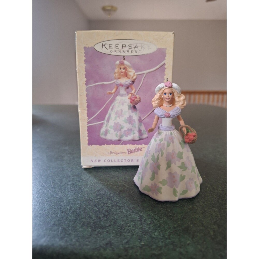 Vintage Hallmark Barbie Springtime Ornament 1995 MIB Keepsake Ornament